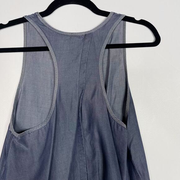 Lululemon Womens 8 Blue Chambray Split Back Tank Top Crew Neck Sleeveless - Picture 5 of 7